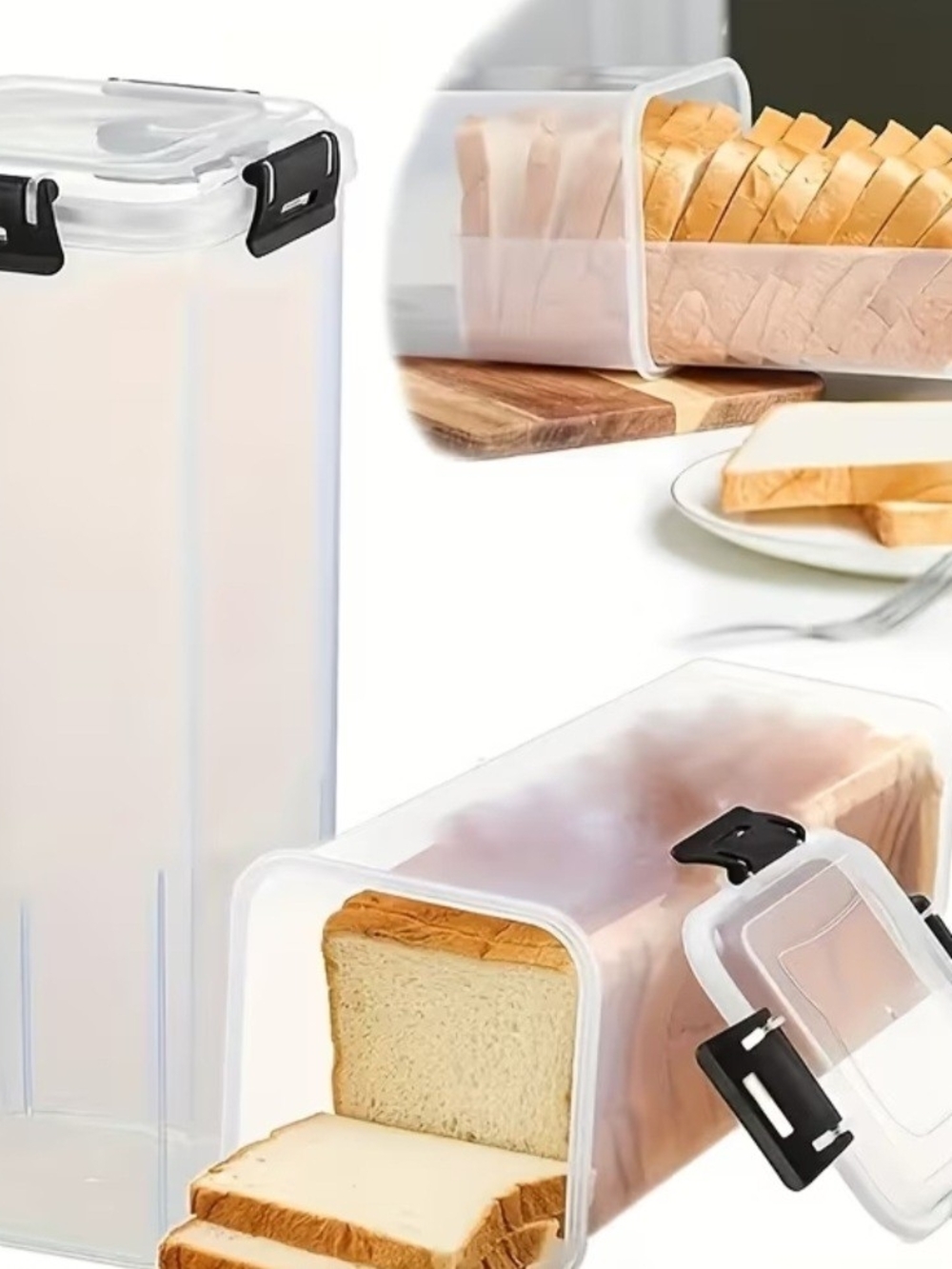 [Brand New] 1pc Plastic Bread Box with Flip Lid